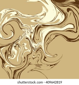 Abstract background with liquid paint. Stains of ink. Marble texture. Chocolate