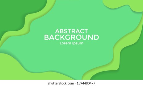 abstract background liquid paper cut in green