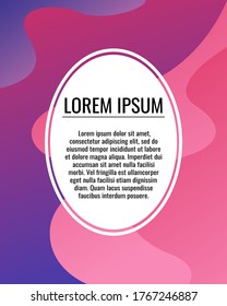 Abstract background with liquid shapes, gradient and place for text. Decorative frame for your text. Template of banner, poster, flyer