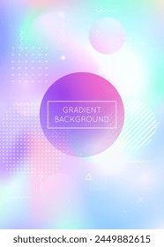 Abstract Background. Liquid Texture. Trendy Flyer. Rainbow Design. Magic Iridescent Backdrop. Violet Space Fluid. Soft Vector. Memphis Dots. Blue Abstract Background