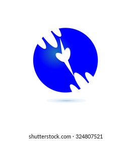 Abstract background. Logo design. Stock vector illustration. Blue outbox 