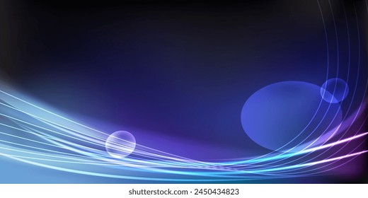 Abstract background of long exposure tale light on blue. Technology background, abstract multicolor background with motion blur