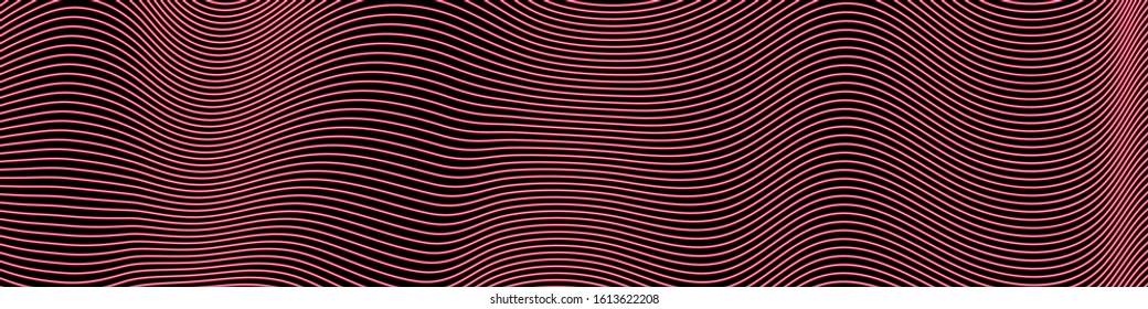 Abstract background. Lots of smooth lines. Neon cyberpunk(Sci-Fi) vector illustration .