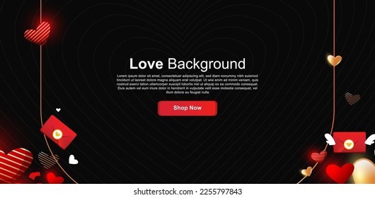 Abstract background with love illustration