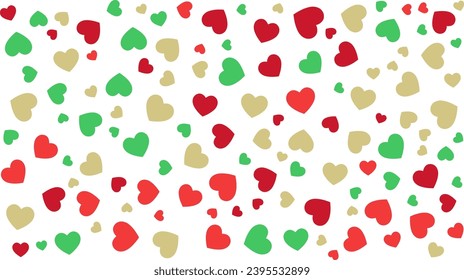 Abstract Background Love Pattern in Christmas Color for Holiday and Valentine Backdrop Vector Illustration