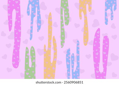 abstract background with love shape theme, pink color, vector style easy to edit