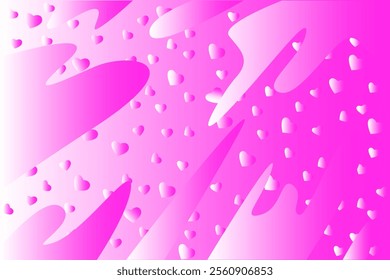 abstract background with love shape theme, pink color, vector style easy to edit