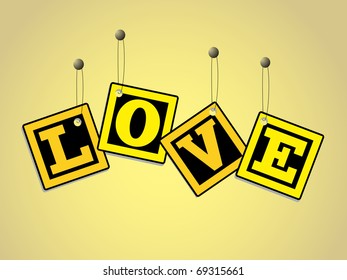 abstract background with love tag, vector illustration