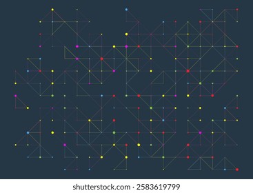 Abstract background with a low poly design multi coloured dots