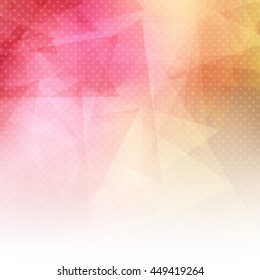Abstract background with a low poly design and dots.  Illustration graphic background. Vector illustration. Copy space.
