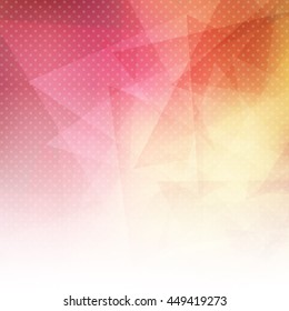 Abstract background with a low poly design and dots.  Illustration graphic background. Vector illustration. Copy space.