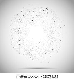 Abstract background with a low poly design and connecting dots