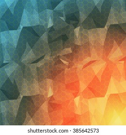 Abstract Background, Low Poly and Hexagon Pattern Banner, Card Design