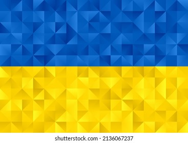 Abstract background with a low poly style ukraine flag background