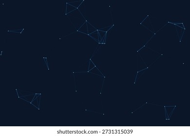 Un fondo abstracto con un diseño de baja poli, que muestra una red de puntos y líneas conectados para la transferencia de datos.