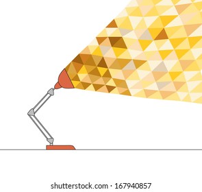 Abstract background with luminescent lamp. Vector illustration