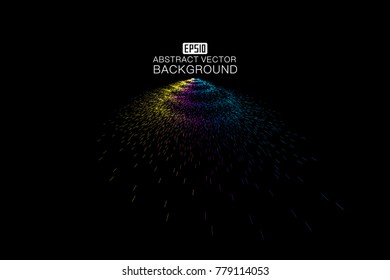 The abstract background of luminescent particles