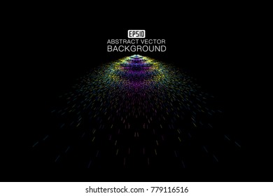 The abstract background of luminescent particles