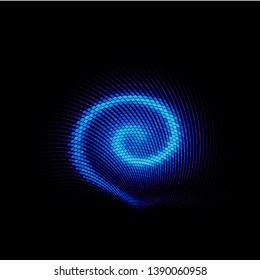 Abstract Background with Luminous Blue Swirling Backdrop. Intersection Curves. Glowing Spiral. The Energy Flow Tunnel