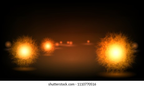 Abstract background with luminous fluffy balls