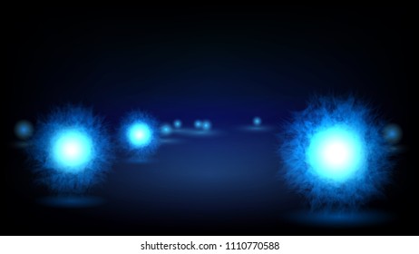 Abstract background with luminous fluffy balls