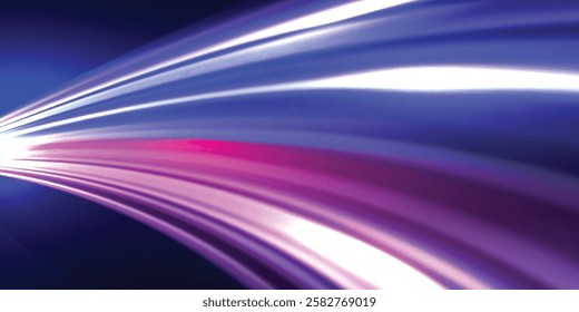 Abstract background of luminous lines. Neon lines. Laser rays. Abstract blue light lines on dark background