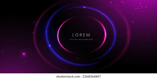 Abstract background luminous swirl neon blue and pink with lighting effect. Vector illustration