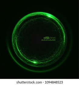 Abstract background with luminous swirling backdrop. Intersection curves. Glowing spiral. The energy flow tunnel.  Lights vector frame. green, jade, malachite.  quantum
