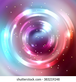 Abstract background with luminous swirling backdrop. Shiny swirl background.  Intersection curves. Pink, purple, brown, blue colors. 