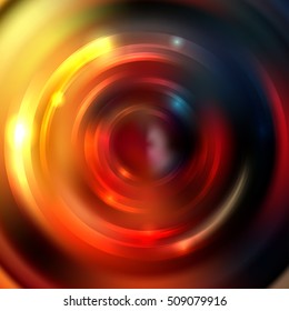 Abstract background with luminous swirling backdrop. Shiny swirl background.  Intersection curves. Yellow, orange, blue colors