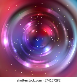 Abstract background with luminous swirling backdrop. Shiny swirl background.  Intersection curves. Brown, pink, blue colors. 