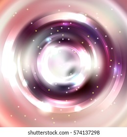 Abstract background with luminous swirling backdrop. Shiny swirl background.  Intersection curves. Pink, purple, white colors. 