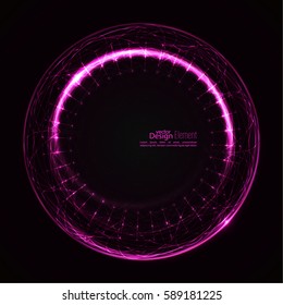 Abstract background with luminous swirling backdrop. Lights vector frame. 