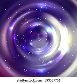Abstract background with luminous swirling backdrop. Shiny swirl background.  Intersection curves. Purple, black, yellow colors. 