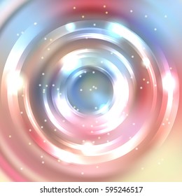 Abstract background with luminous swirling backdrop. Shiny swirl background.  Intersection curves. Pink, orange, blue, yellow colors. 