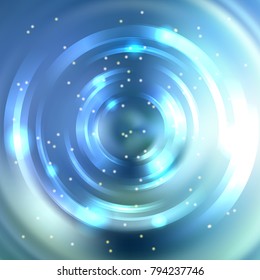 Abstract background with luminous swirling backdrop. Shiny swirl background. Intersection curves. Blue color.