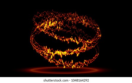 Abstract background. luminous swirling. Elegant glowing circle. Big data cloud. Light ring. Sparking particle. Space tunnel. Colorful ellipse. Glint sphere. Bright border. Magic portal. Energy 