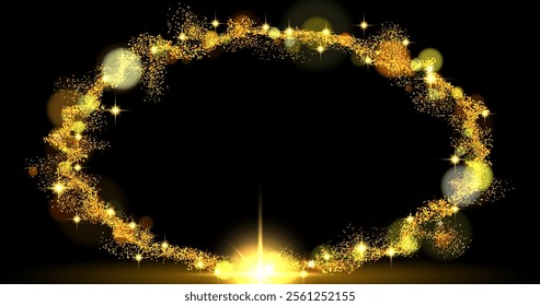 Abstract background. luminous swirling. Elegant glowing circle. Big data cloud. Light ring. Sparking particle. Space tunnel. Colorful ellipse. Glint sphere. Bright border. Magic portal. Energy ball.