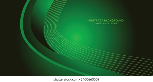 Abstrakter Hintergrund, luxuriöses Design mit leuchtender Welle, grüner Hintergrund, kreative Wellenlinien 
Designelement, Vektorgrafik
