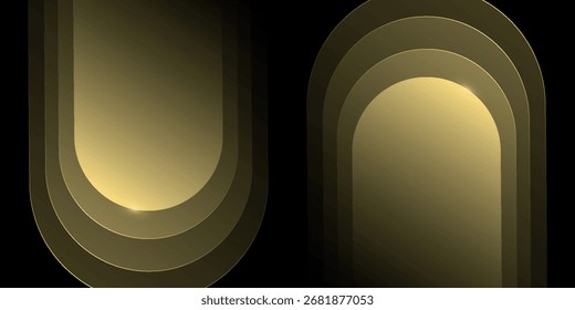 Abstrakter Hintergrund mit luxuriösen goldenen Farbverlauf diagonalen geometrischen Formen. funkelndes Goldkonzept, Hintergrund. Geeignet für Websites, Broschüren, Cover, Banner und Flyer. VOL 2