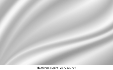 Abstract background, luxurious white fabric or fluid waves or folds of satin silk background. White silk fabric.