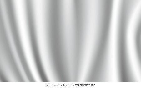 Abstract background, luxurious white fabric or fluid waves or folds of satin silk background. White silk fabric.