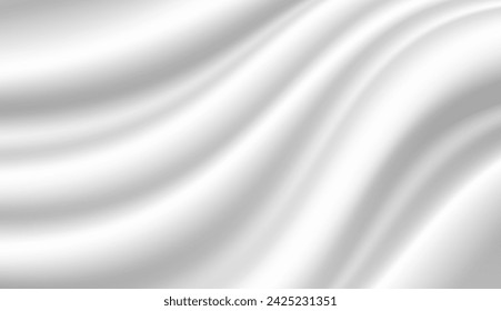 Abstract background, luxurious white fabric or fluid waves or folds of satin silk background. White silk fabric.