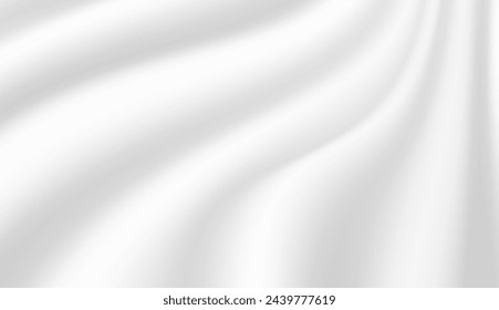 Abstract background, luxurious white fabric or fluid waves or folds of satin silk background. White silk fabric.