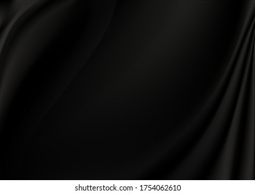 abstract background luxury black cloth vector or liquid wave or wavy folds of grunge silk texture satin velvet material or luxurious Christmas background or elegant wallpaper design,vector background