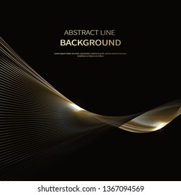 Abstract background of luxury gold lines