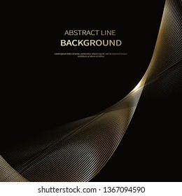 Abstract background of luxury gold lines