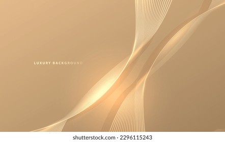 Antecedentes abstractos de líneas de oro de lujo. Diseño vectorial de luz dorada.