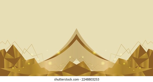 Abstract background of luxury gold wave lines cover