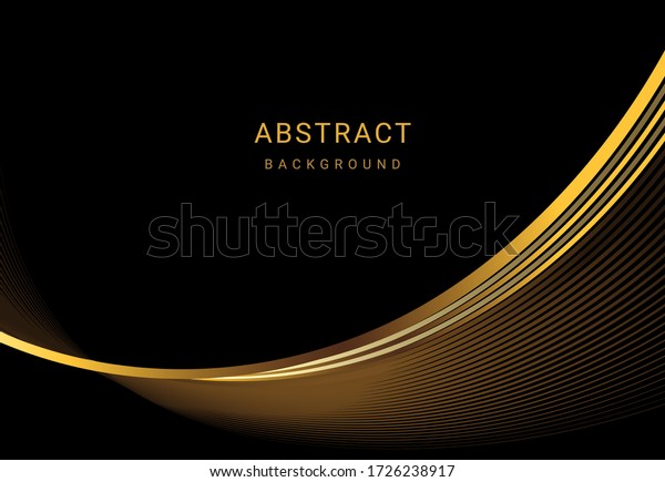 Abstract background\
of luxury gold wave lines\
